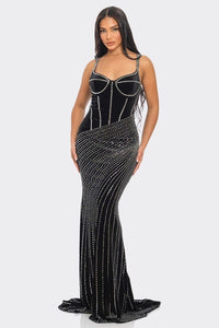 Bling sleeveless maxi gown