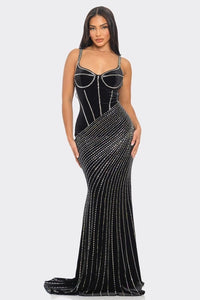 Bling sleeveless maxi gown