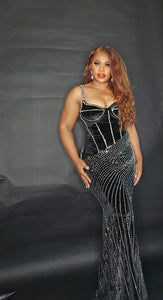 Bling sleeveless maxi gown