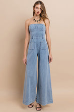 Denim strapless jumpsuit