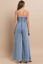 Denim strapless jumpsuit