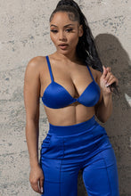 3 piece royal blue satin set