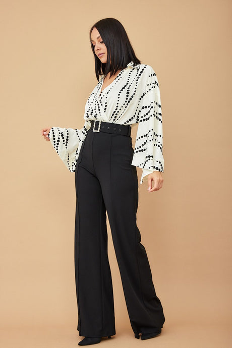 Black and white fashion jumpsuit