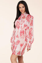 Long sleeve multi color all lace dress