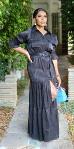 Elegant black maxi dress