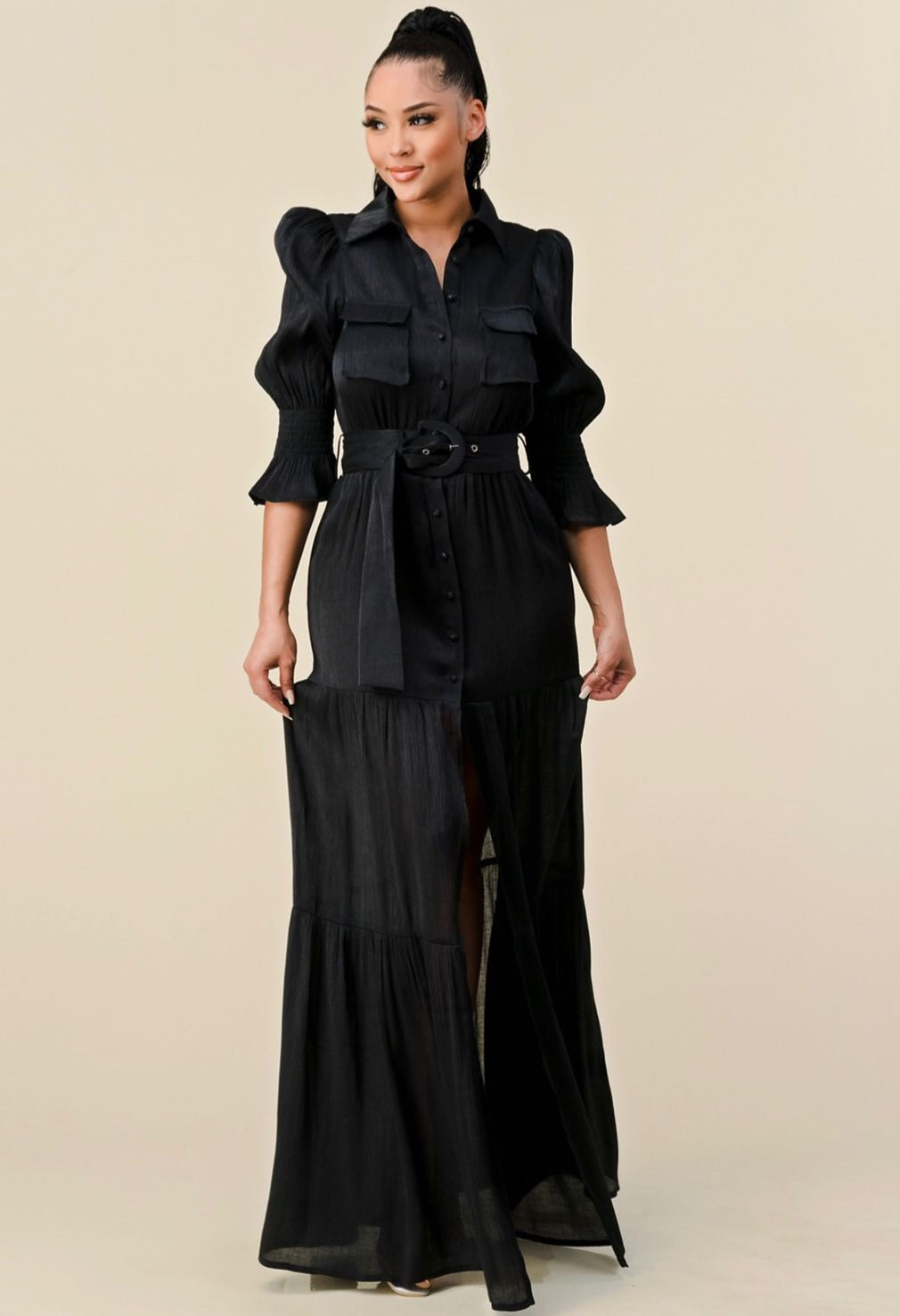 Elegant black maxi dress